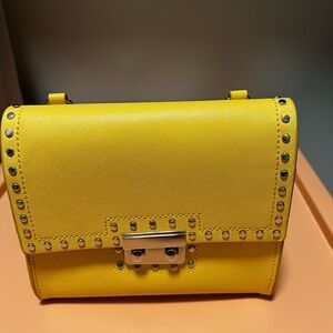 Zara Bright Yellow Studded Mini Bag